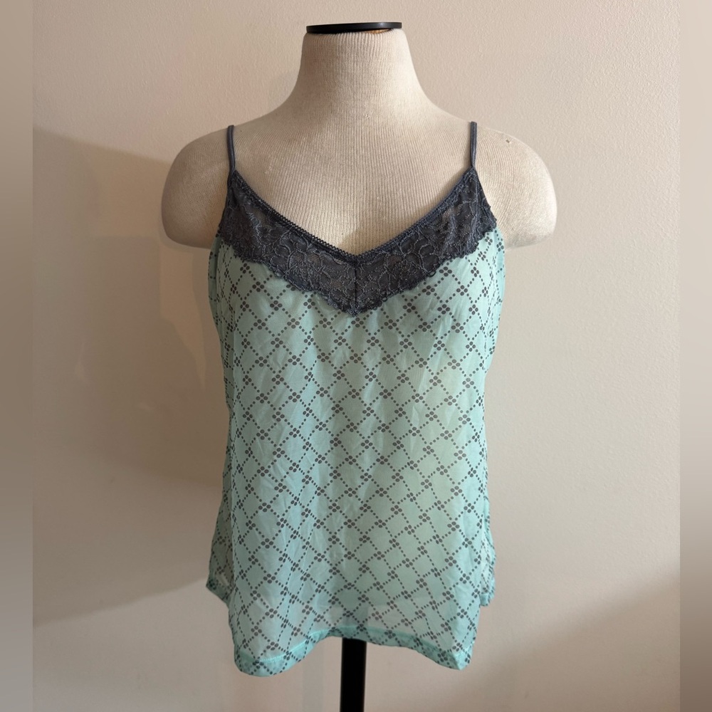 Gilligan & O’Malley Turquoise Grey Intimates Cami Tank Lingerie XXL 2X NWOT